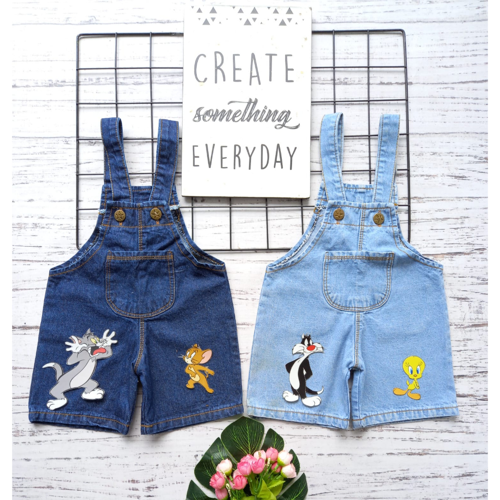 OVERALL JEANS ANAK 1-7 TAHUN / OVERALL KARAKTER ANAK