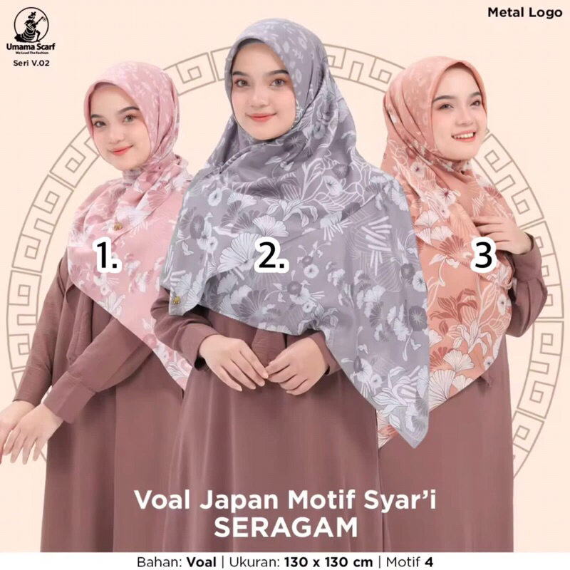 UMAMA SYAR’I MOTIF. JILBAB KEKINIAN PREMIUM. KERUDUNG SYAR’I MERK UMAMA