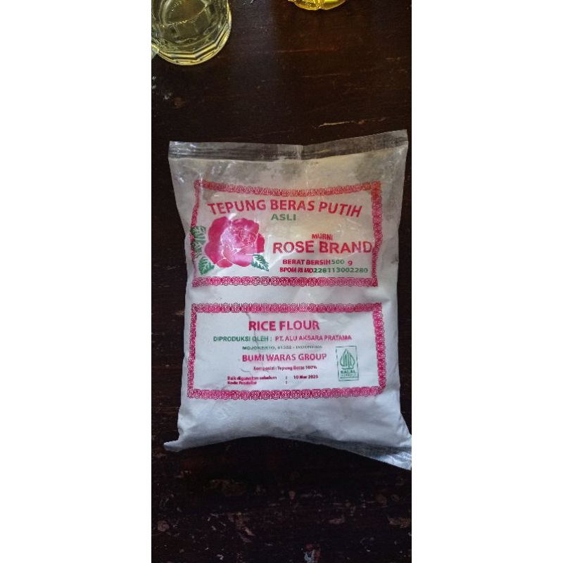 

Tepung beras putih asli murni rose brand 500gr, pure rice flour 500gr rose brand