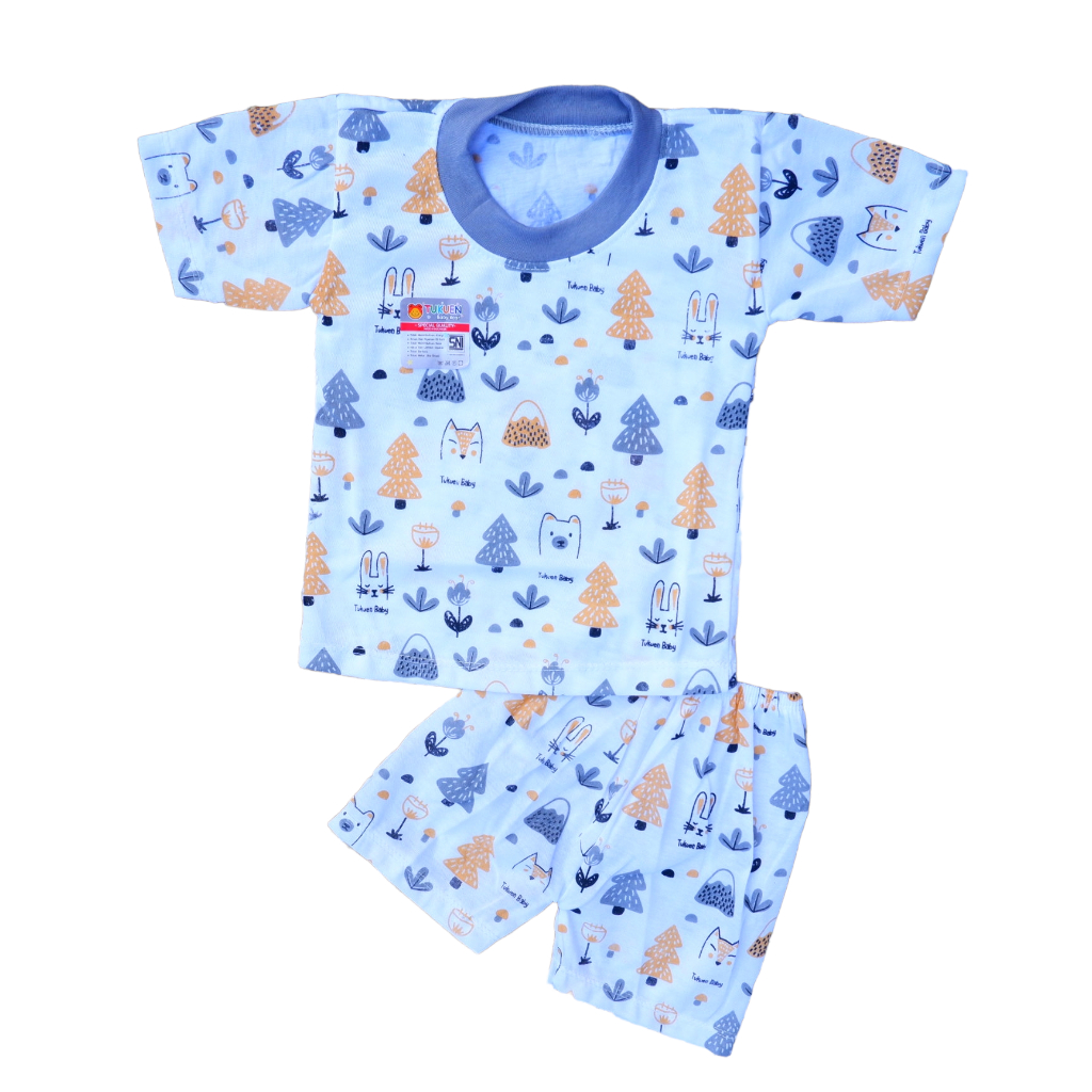 Set Setelan Baju Bayi Tukuen Baby SNI Motif Fox Tree