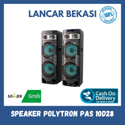 POLYTRON PAS 10DF28 Bluetooth Speaker Aktif Karaoke (10 Inch) - KHUSUS CIKARANG, BEKASI DAN SEKITARNYA