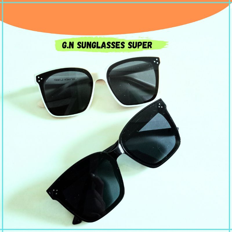 GN Kacamata Gaya Pria Wanita Unisex Dewasa Hitam Putih Coklat Sunglasses Eyeglas