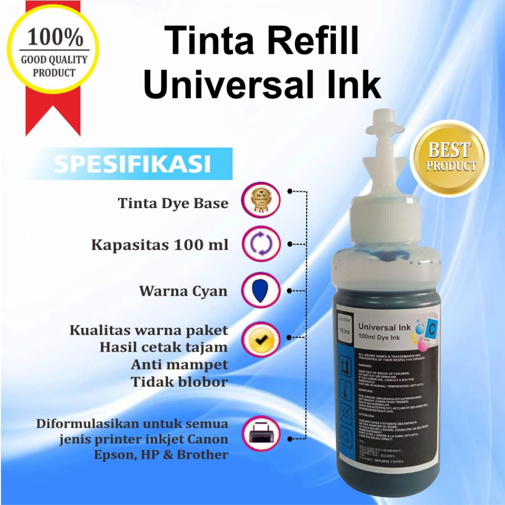 Tinta Refill Isi Ulang Printer Canon 100ml Pengganti GI 790 GI-790