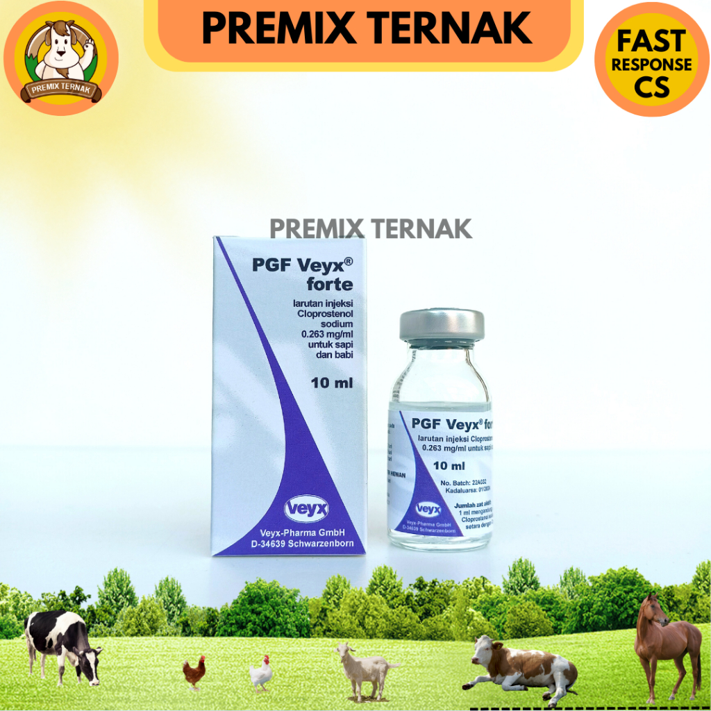 PGF VEYX FORTE 10ML - Obat Birahi PGF2ALFA Hewan Sapi Kambing Domba Babi dll