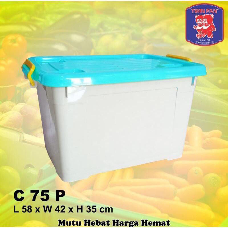 READY STOCK ✅ Twin Pan Box Container Putih &amp; Transparan 75-150 Liter