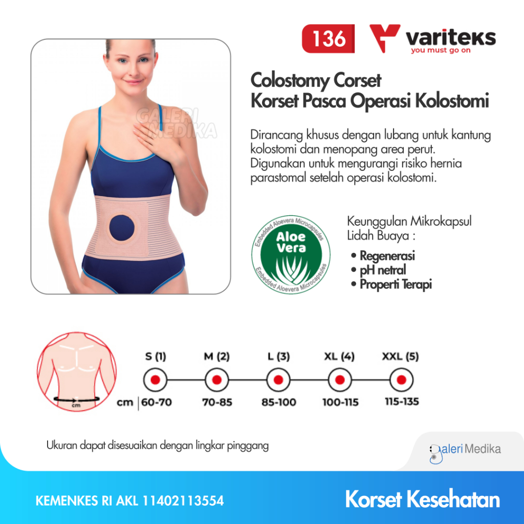 Variteks 136 Colostomy Corset (Korset Pasca Operasi Kolostomi) Korset Kolostomi