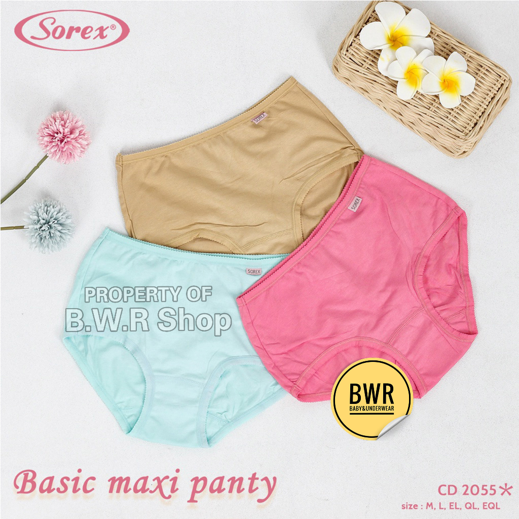 [ 6pc ] CD wanita Basic Maxi Sorex 2055 Katun Nyaman Dipakainya | bahan katun polyester | Bwr