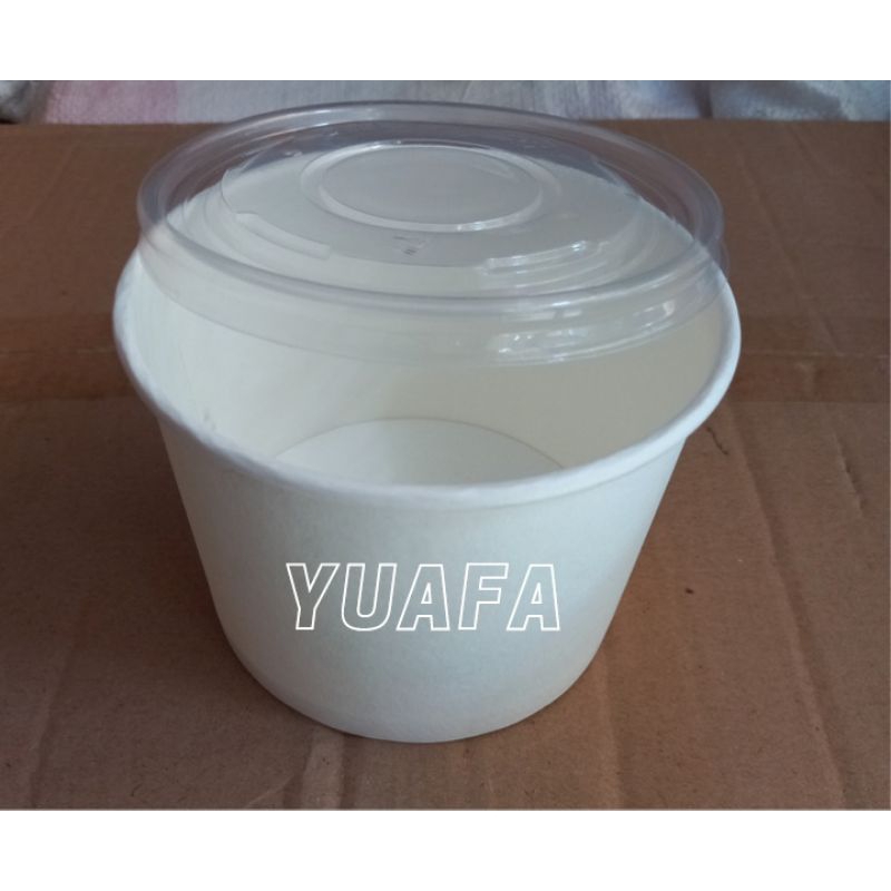 Paper Bowl 500 ml 650 ml Polos + Tutup 50 pcs