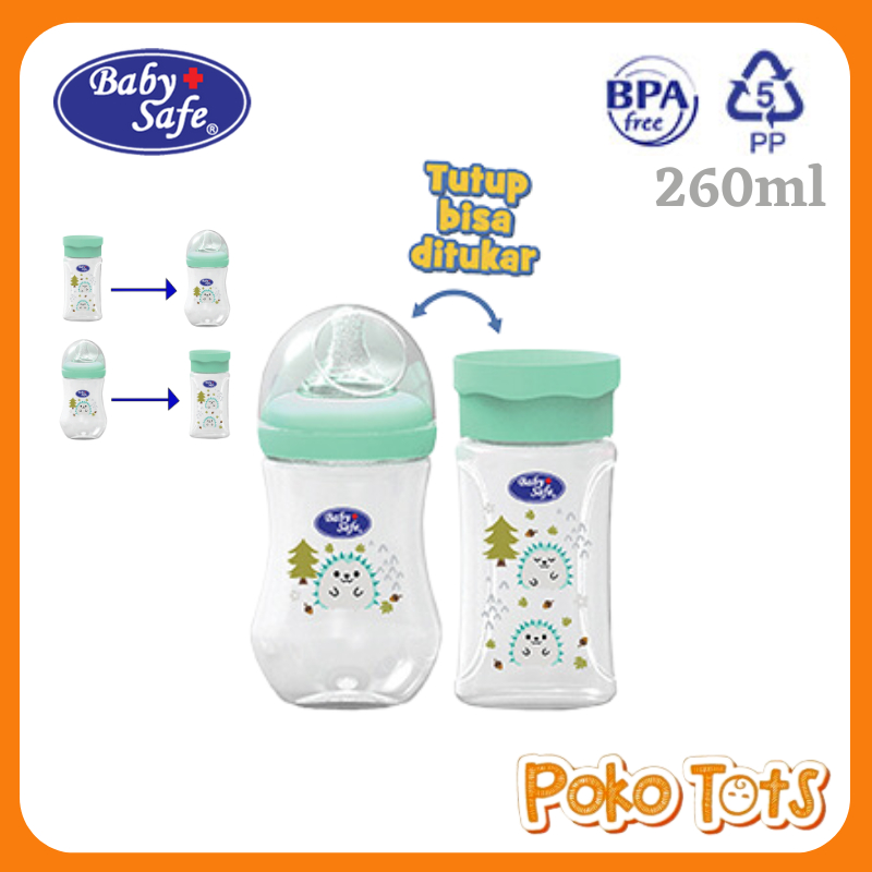 Baby Safe Feeding Bottle &amp; Food Container 260ml Isi 2pcs Botol Susu &amp; Wadah Susu Bayi WHS