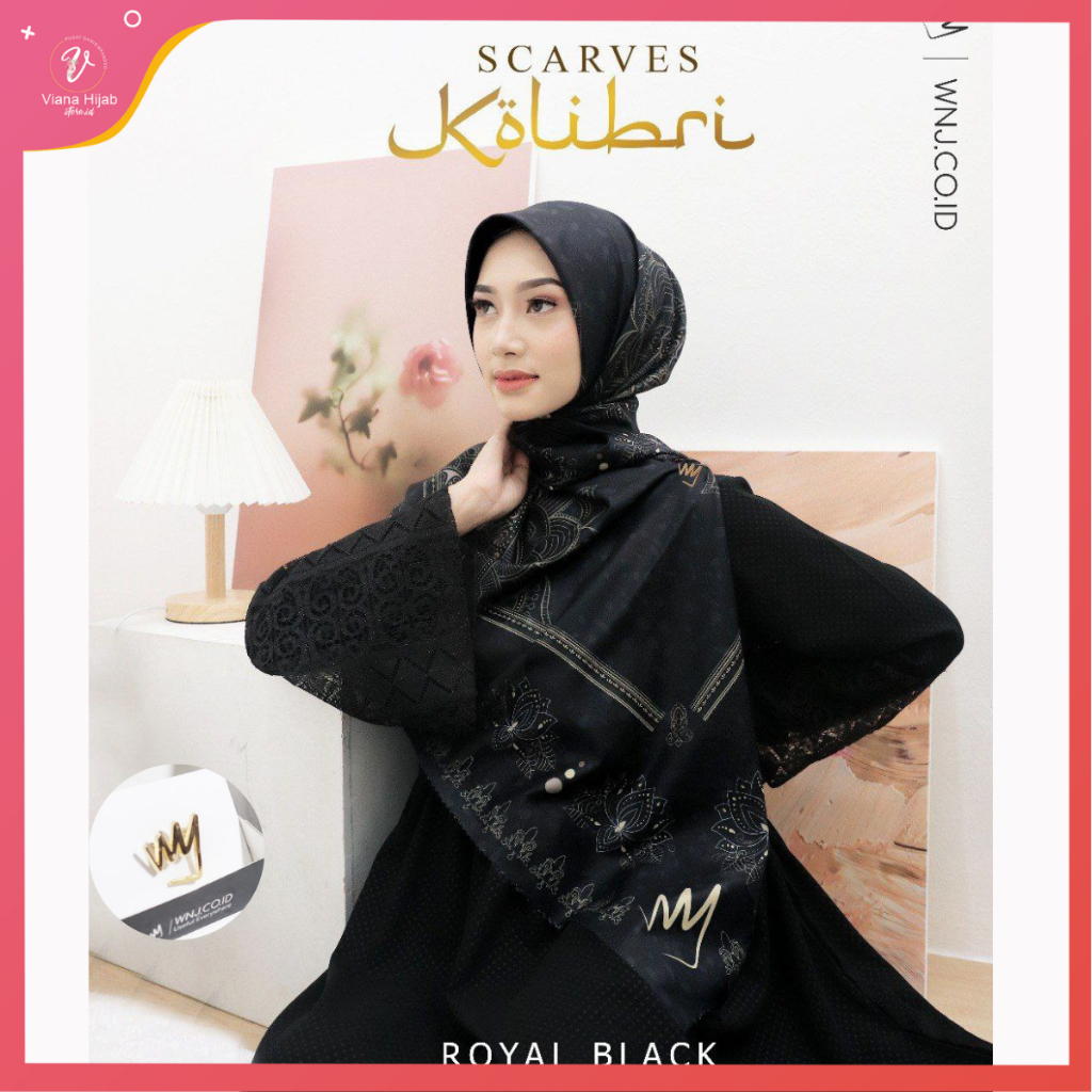 Scarf Motif Luxury Scarves Kolibri By WNJ Hijab Syari Voal Printing 130x130 cm