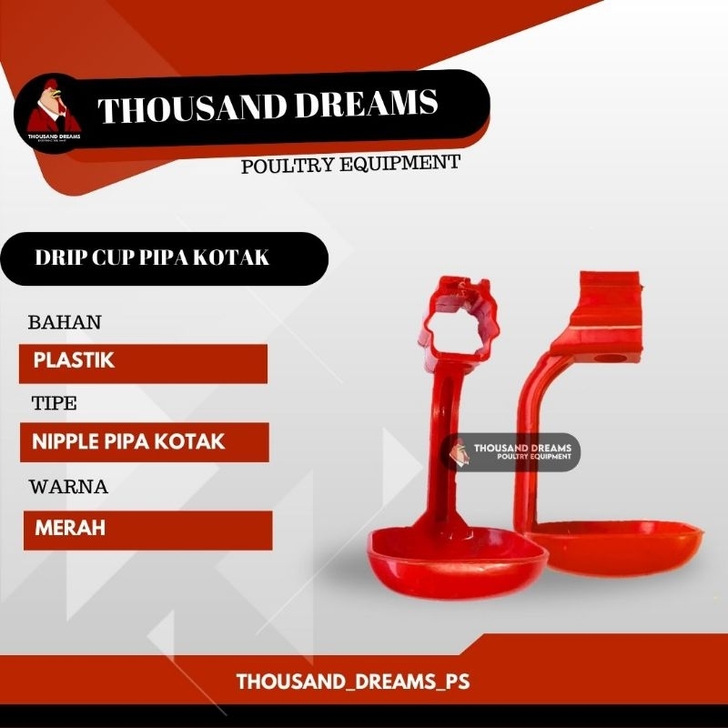 dripcup only nipple pipa kotak / tempat minum ayam