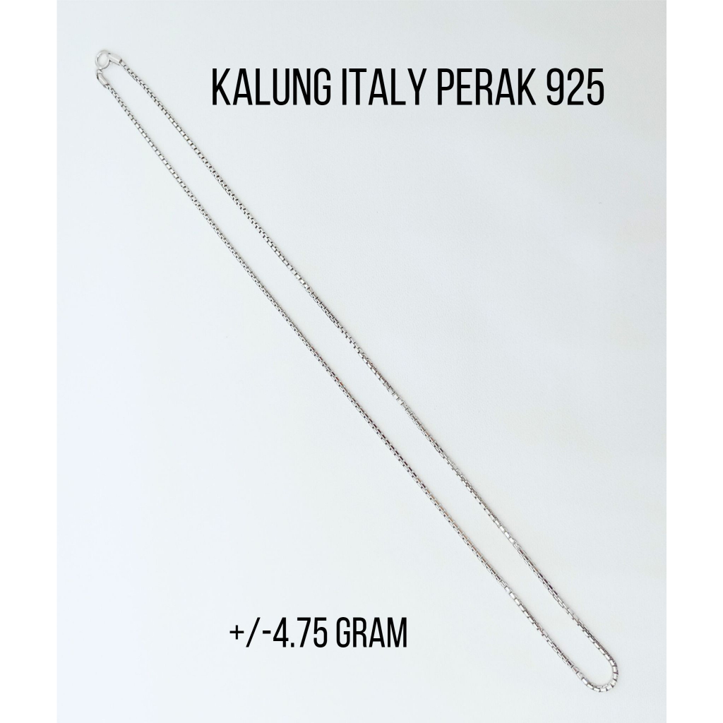 Kalung Italy Perak 925 Lapis Emas Putih Estimasi Berat 4.75 gram