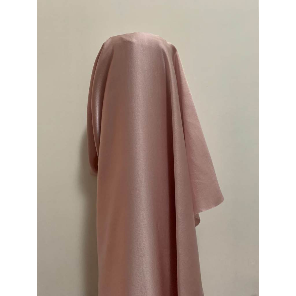 Bahan Satin Maxmara Silk Lux Premium Meteran Mewah Warna Pink Merah Muda Rosegold