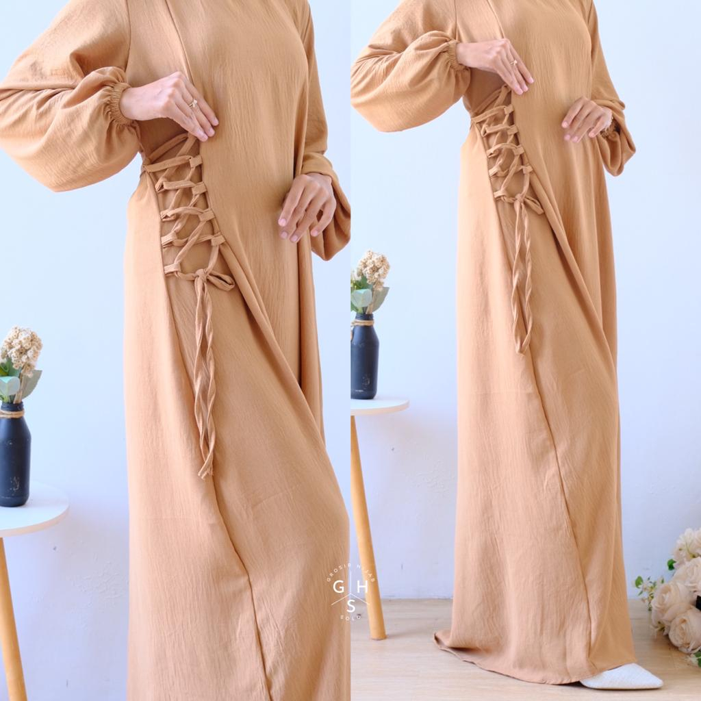 MARTHA GAMIS MAXI TALI SERUT LONG DRESS ATASAN WANITA CRINCLE AIRFLOW PREMIUM (AMD)