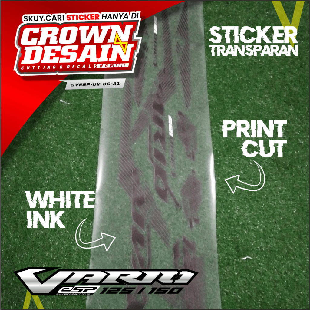 Striping Stiker Vario ESP 125 - Stiker Semifull Body Vario ESP 125 Variasi Transparan Motif Racing -