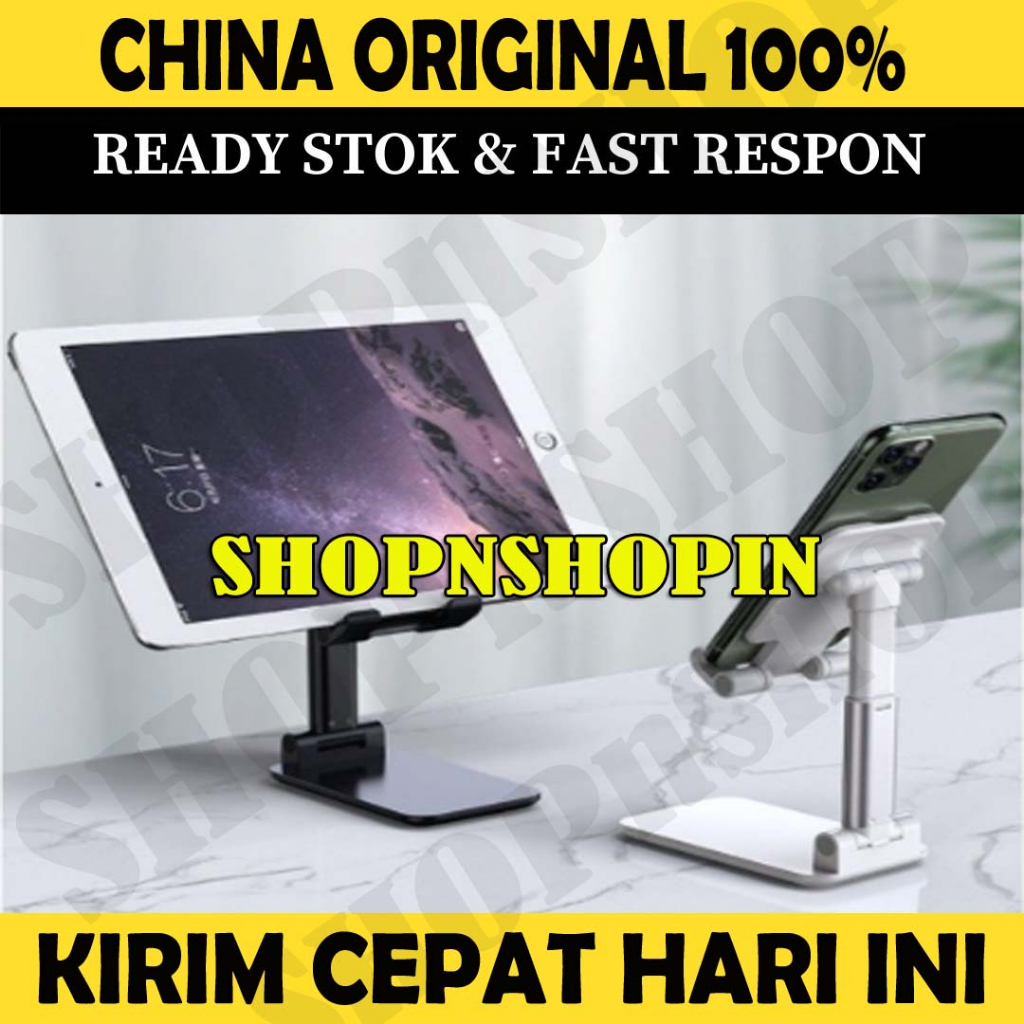 [𝐊𝐈𝐑𝐈𝐌 𝐂𝐄𝐏𝐀𝐓] Phone Holder Stand Folding Elegan cocok untuk Smartphone Tablet Universal Original