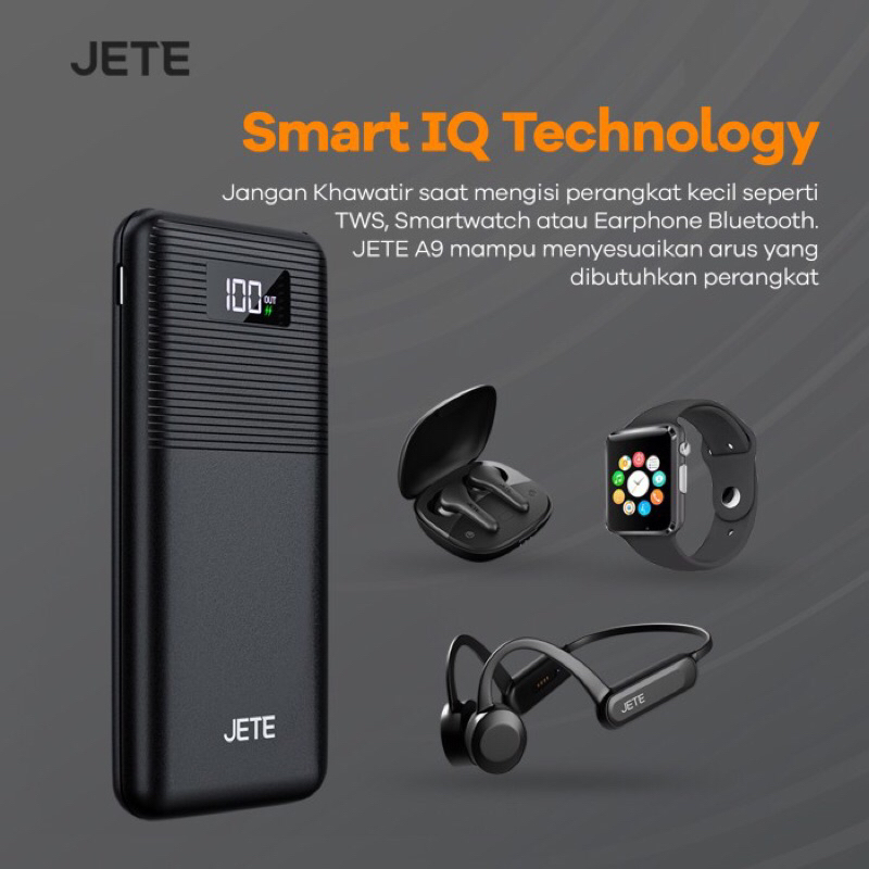 JETE A9 Power bank 10.000 mAh LED Indicator 3 Output