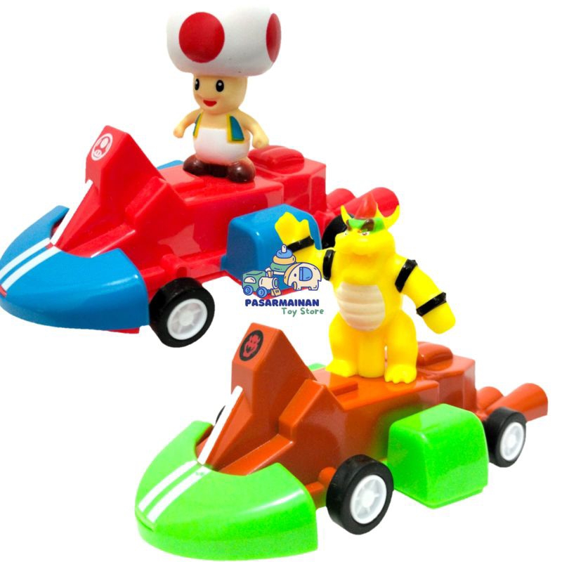 Mainan Mobil Super Mario Pull Back Luigi Bowser Koopa Donkey Kong Terbaru