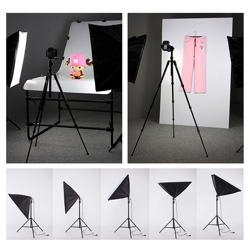 Softbox Lighting Studio Paket Studio Foto Softbox Lampu Lighting Light Stand 2M + Bohlam + Softbox 1 Socket E27 Lampu Lighting Video Reflektor