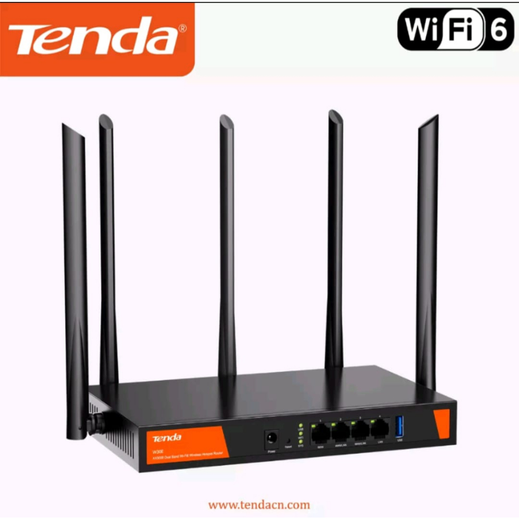 Tenda W30E AX3000 Dual Band Wi-Fi 6 Wireless Hotspot Router-Router Tenda AX3000