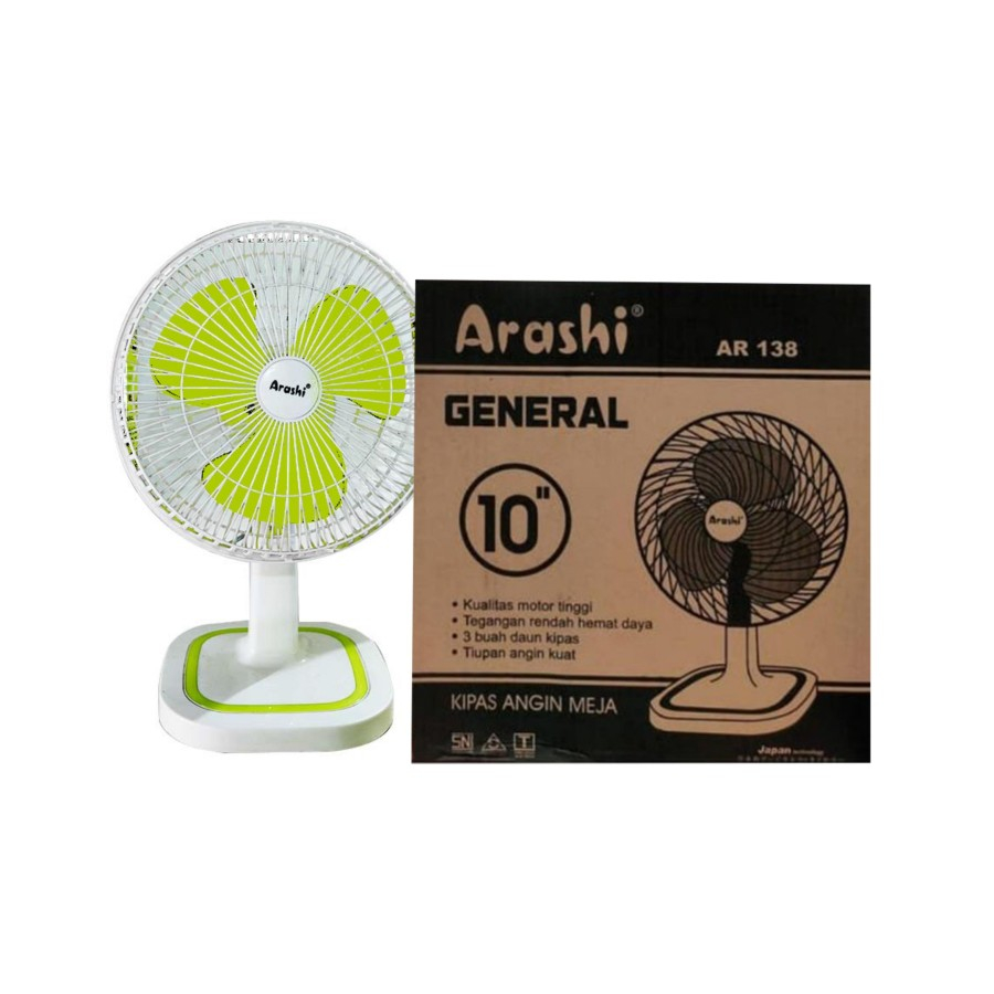 Kipas Angin Arashi AR 138 10 inc / Deskfan General / Kipas Meja 10 inc BERGARANSI RESMI MANTAP