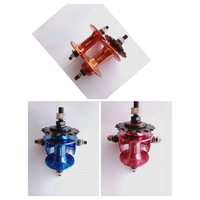 hub 36 hole ulir bearing loncer enteng+gear 17t pacific drat