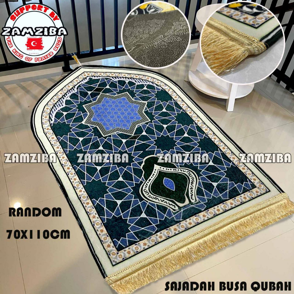 Sajadah Turki Qubah Quilting Anti Slip Ukuran Dewasa Bahan Super Halus