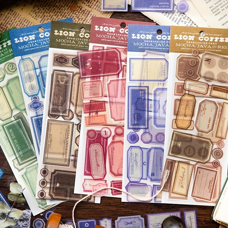 

Isi 2 Lembar Callouts Vintage Washi Sticker Stiker Scrapbook Retro G6