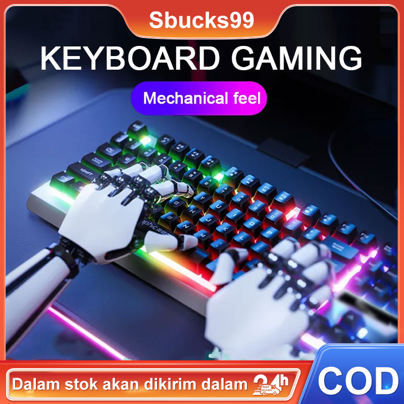 Paket Keyboard dan Mouse RGB Gaming/Set Gaming Mouse dan Keyboard USB Cable RGB keyboard gaming