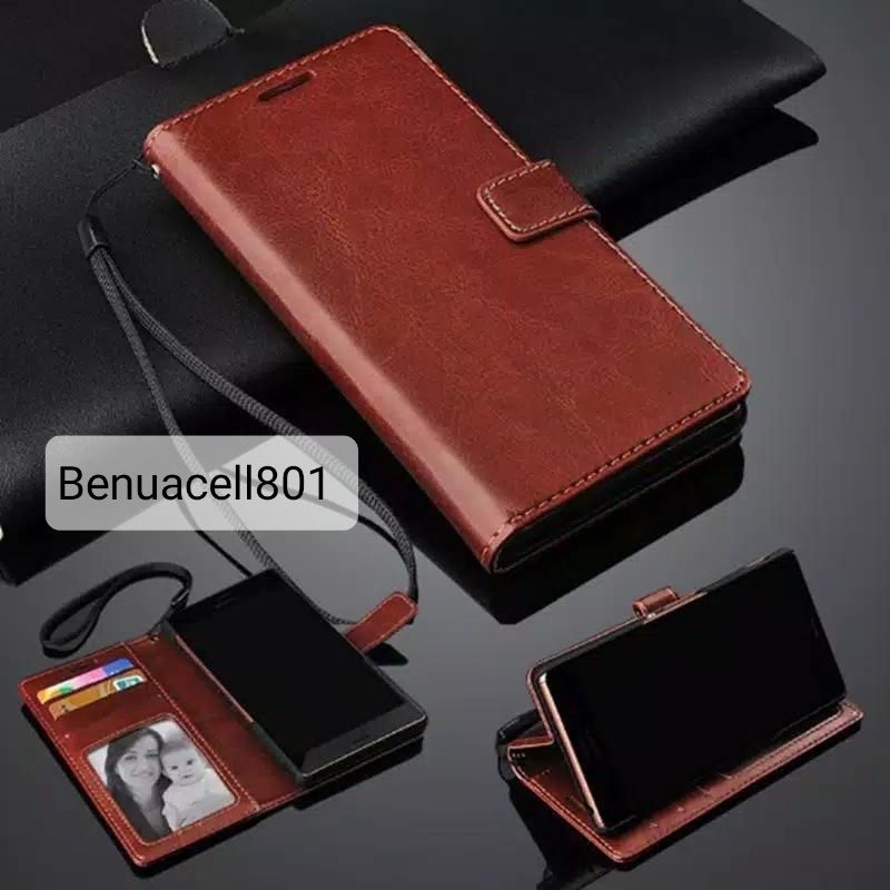 Flip case wallet handphone Leather flip cover casing kulit OPPO A57 A77S A78 Terbaru