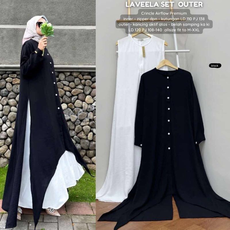 Baju Outher Wanita Muslim Terbaru Mamanda Saleha Lavella Set Outher wdcl Matt Cringkle Airflow All Szie Fit M XL