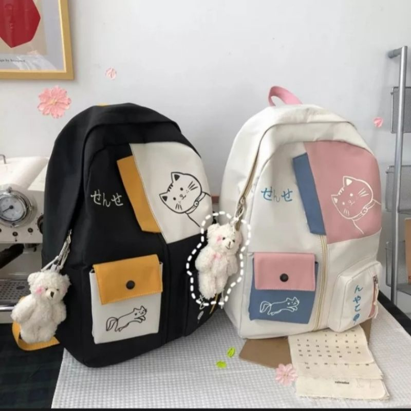 BDKR_TAS - Tas Ransel Wanita Anak Remaja Fashion Modern Korean Style / Tas Ransel Sekolah SD SMP SMA / Tas Punggung Wanita Kekinian Terbaru 2023 / Tas Sekolah Anak Perempuan Murah / Tas Ransel Anak Motif Karakter / Tas Sekolah Wanita Fashion Style