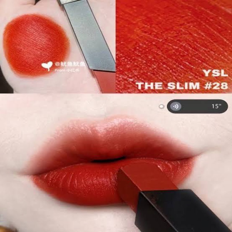 Ysl The Slim Leather Matte &amp; Sheer Matte Lipstick Tutup Tester ORIGINAL