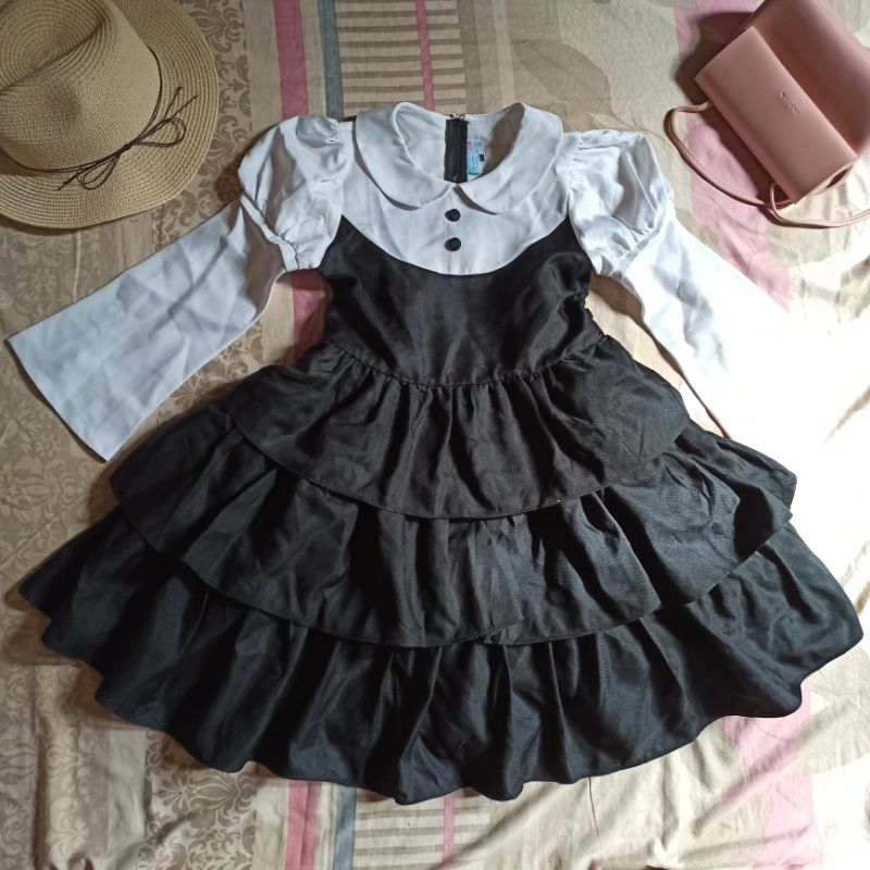 Dress Kostum Cosplay Princess / Lolita Dress / Dress Putih Hitam Halloween / Dress Black and White /