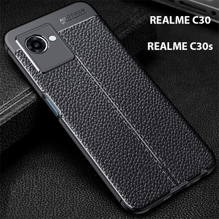 Case Auto Focus REALME C30 / REALME C30s Leather Experience SoftCase Slim Ultimate / Casing Kulit