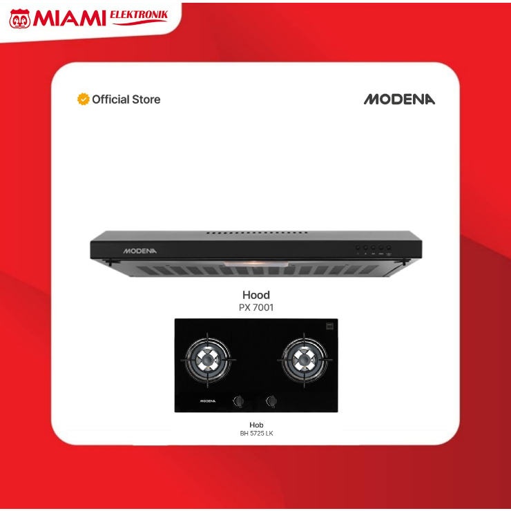 PAKET MODENA Cooker Hood PX7001 + Gas HOB BH5725LK