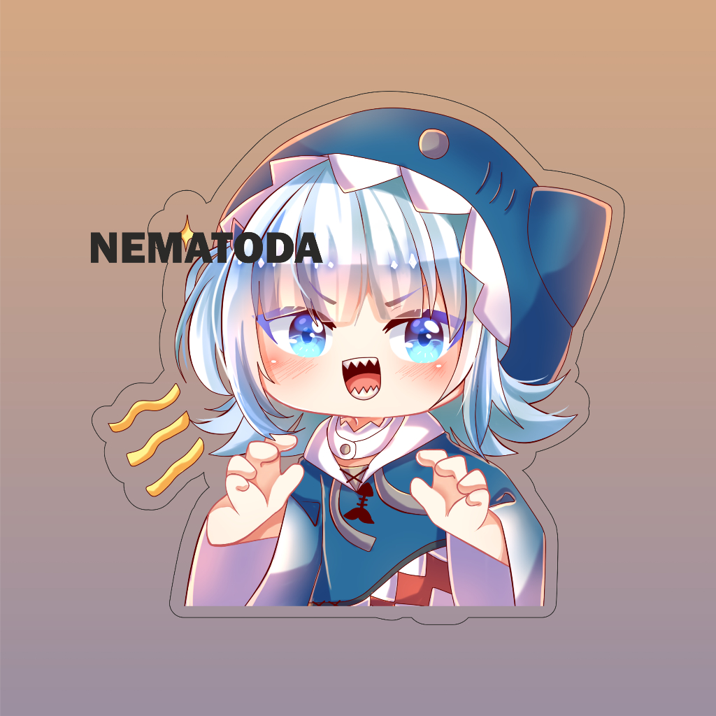 Gantungan Kunci Anime Hololive EN Gawr Gura - Keychain Anime Hololive EN Gawr Gura