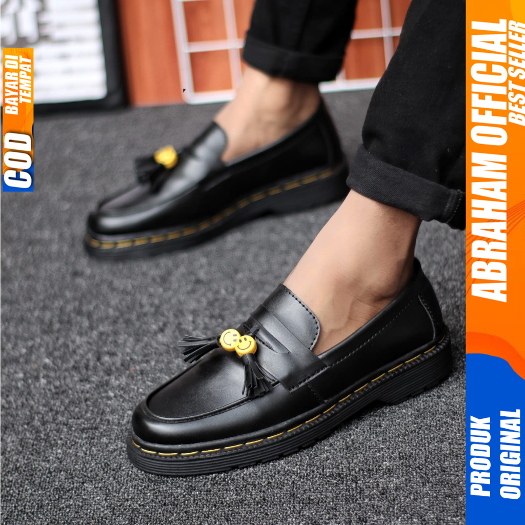 Sepatu Loafers Docmart Formal Pantofel Kerja Pria Abraham