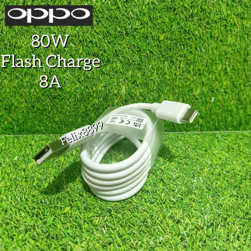 Kabel Data Charger Oppo A57 A74 A75 A76 A77 A77S A95 A96 Original 80W 8A Super Vooc Flash Charge