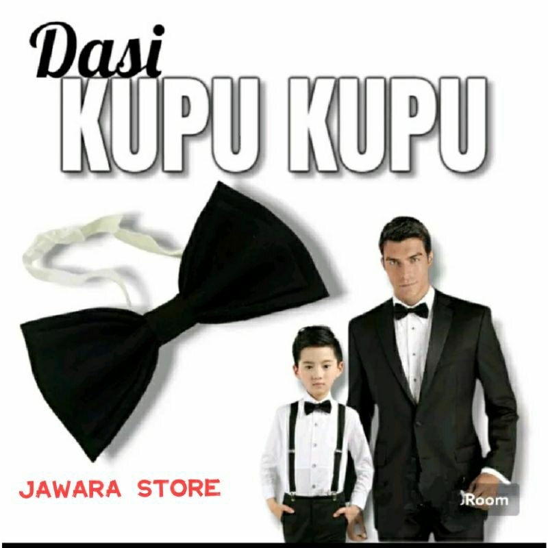 Dasi Kupu kupu Hitam Pria Dewasa &amp; Anak