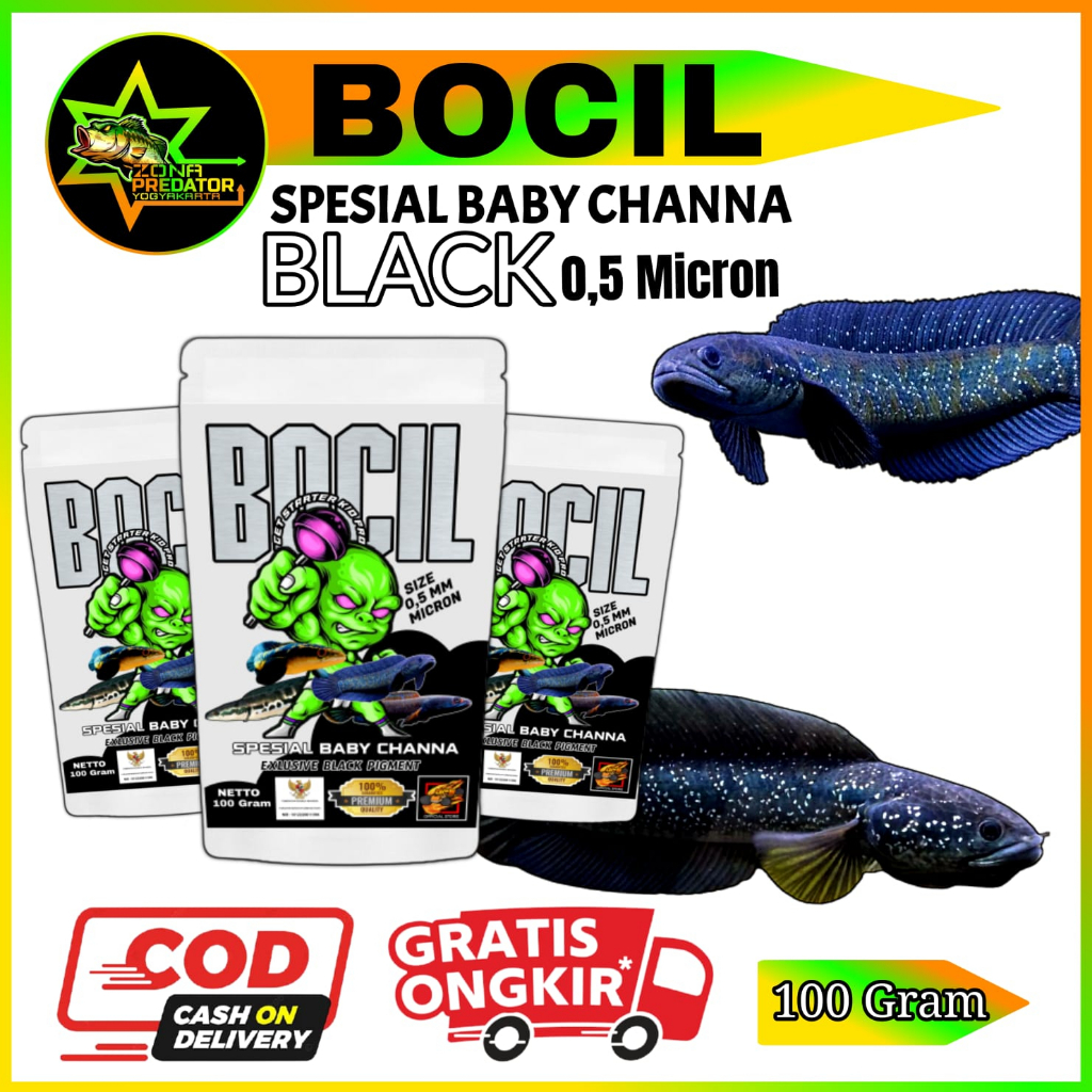 PELET BOCIL BLACK Pelet Baby Channa ORIGINAL 100 gram