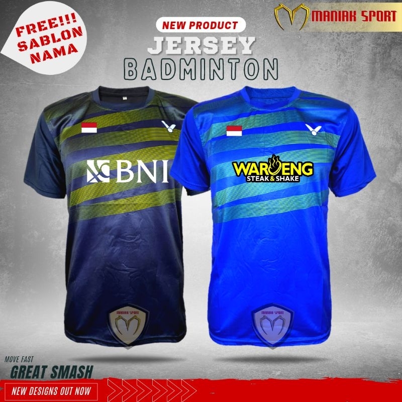 KBAS01- FREE SABLON NAMA‼️KAOS BADMINTON BAJU BULUTANGKIS VIC ROPE JERSEY PRINTING PREMIUM