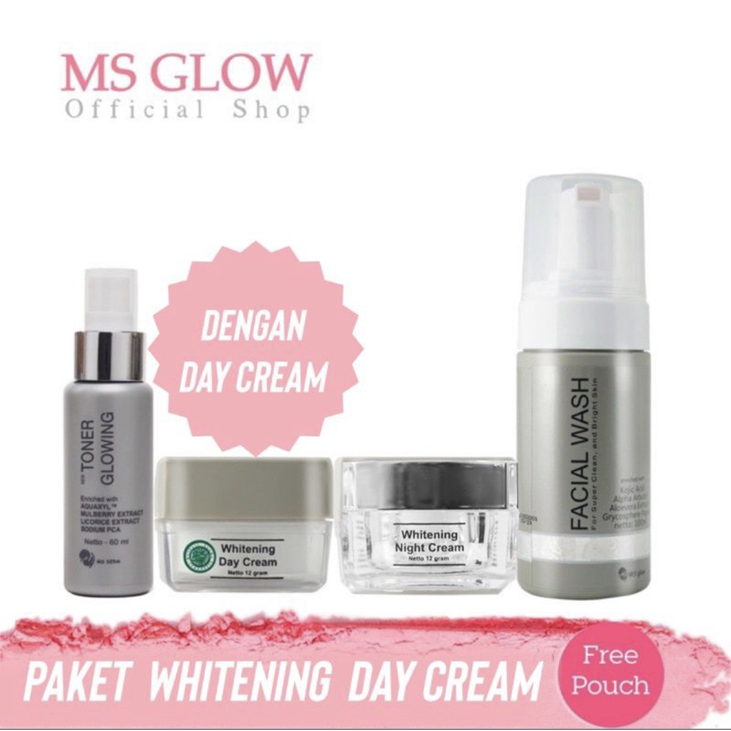 MS GLOW All Produk Paket Wajah Free Pouch Kosmetik / BB / Ecer Whitening Night Cream / Luminous/ Malam Ultimate/Krim Siang/Facial Foam MS GLOW