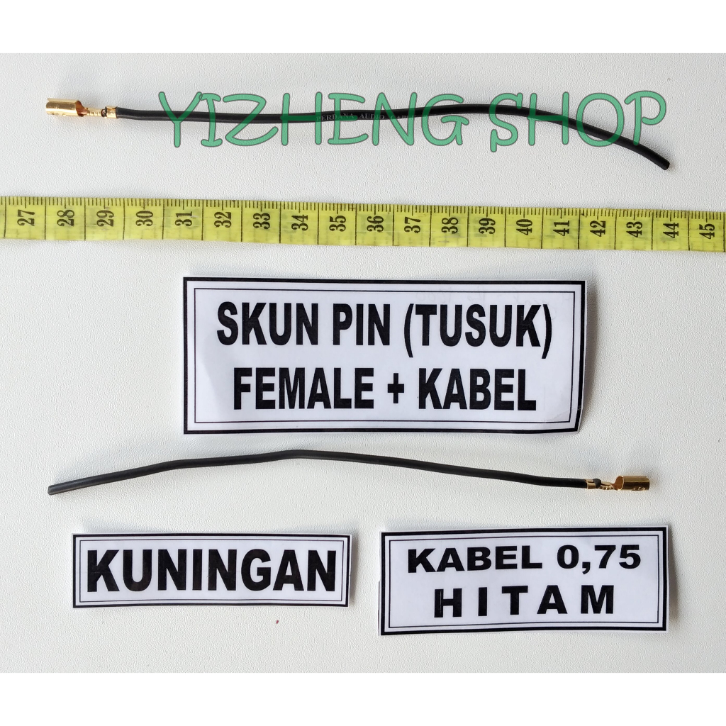 SKUN PIN BULAT ( TUSUK ) FEMALE + KABEL HITAM
