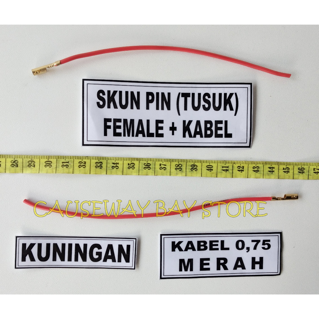 SKUN PIN BULAT ( TUSUK ) FEMALE + KABEL MERAH