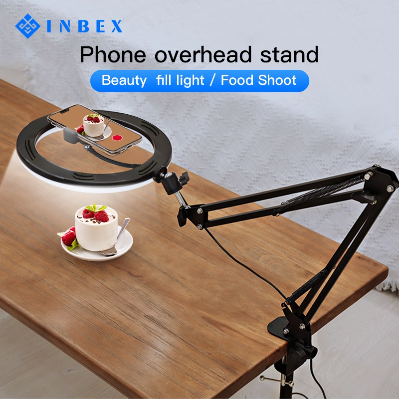 INBEX 26cm RingLight+Arm Stand tripod/Tripod Phone holder for Makeup Live Streaming Studio/Foto