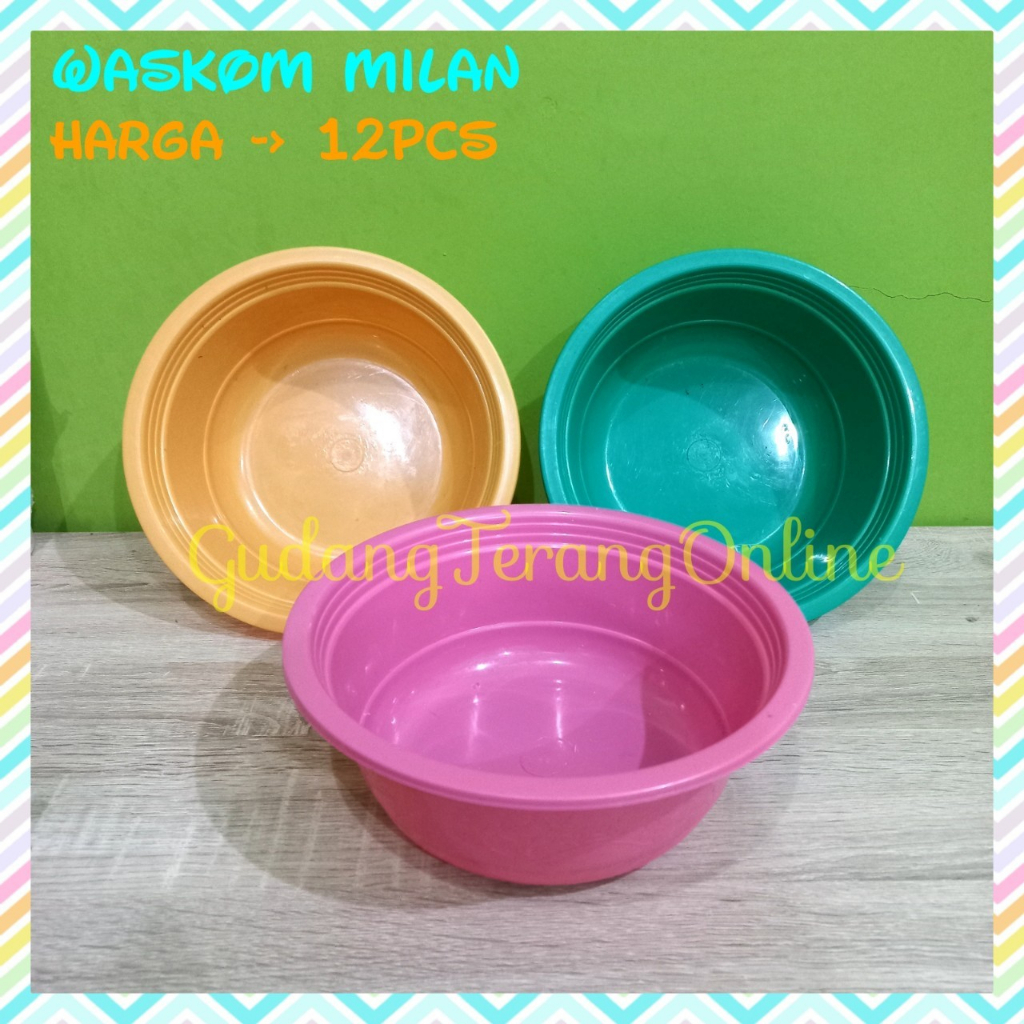 Isi 12 PCS Waskom Milan /Waskom Plastik/Waskom berkatan /Baskom Hajatan/Baskom