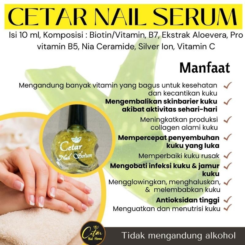 CETAR NAIL SERUM BOOSTER KUKU sehat kuat perawatan kuku cantik isi 10 ml