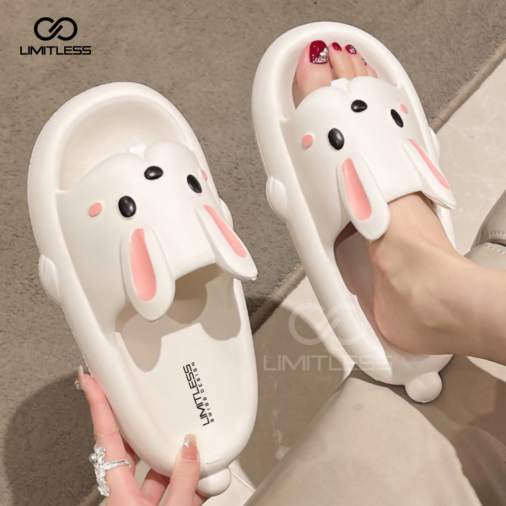 Sendal Kelinci Dewasa Cewek Rumah Sandal Wanita Rabbit Slip On Terbaru 2023 Sandal Kelinci Dewasa Korea Lucu Premium Santai