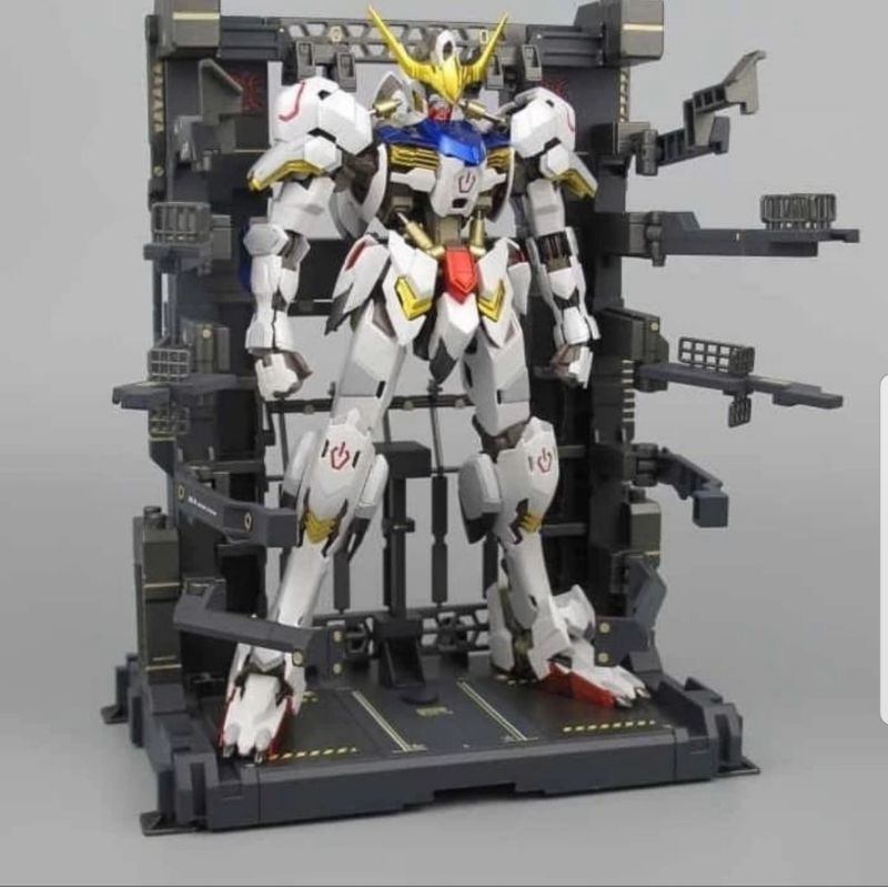 MG Cage 1/100 1/144 MG RG HG Diorama Hangar action base + decal for barbatos, rx 78 2, astray red, u